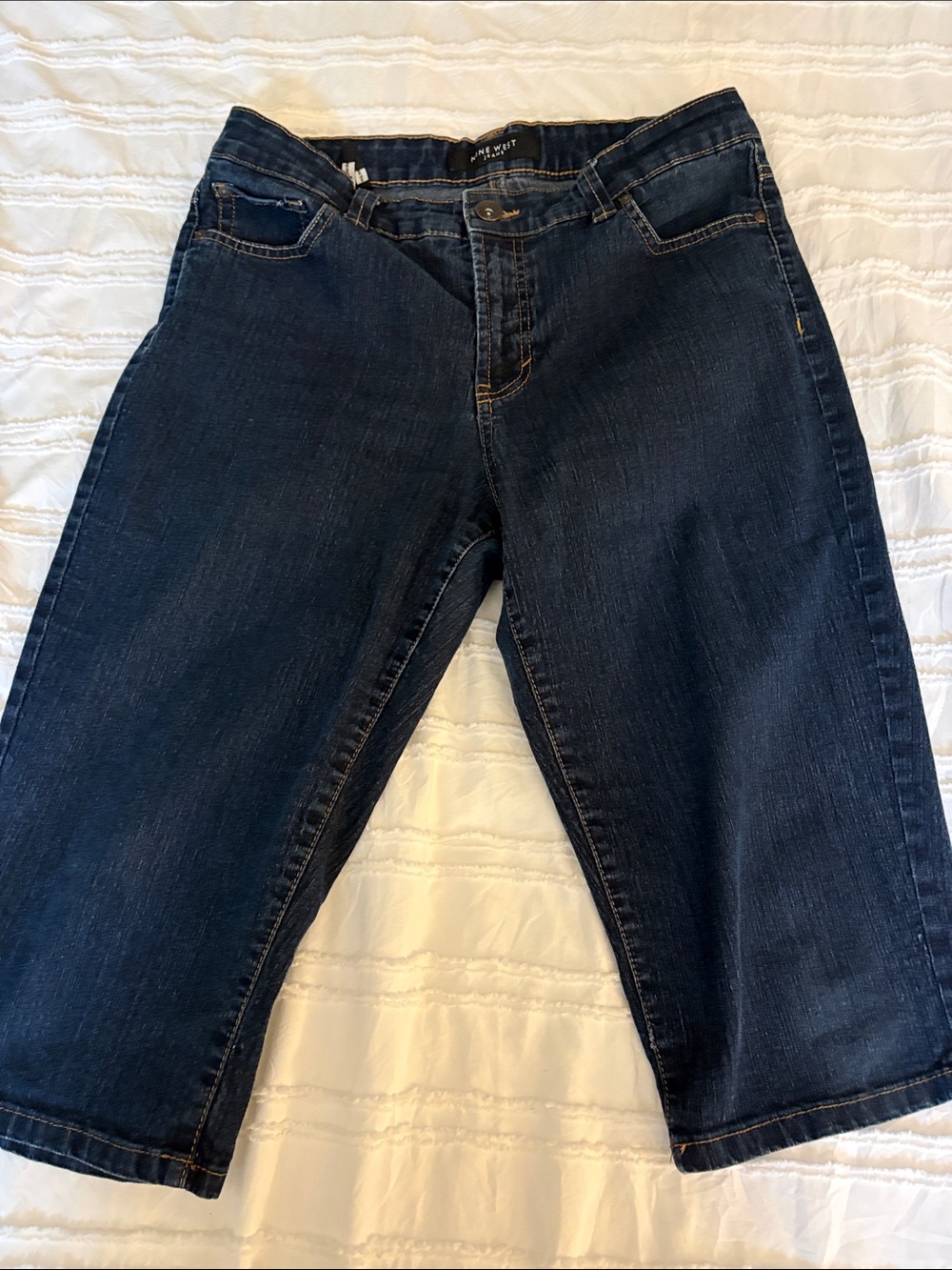 Nine West Dark Indigo Women's Denim Pedal Pusher Jeans